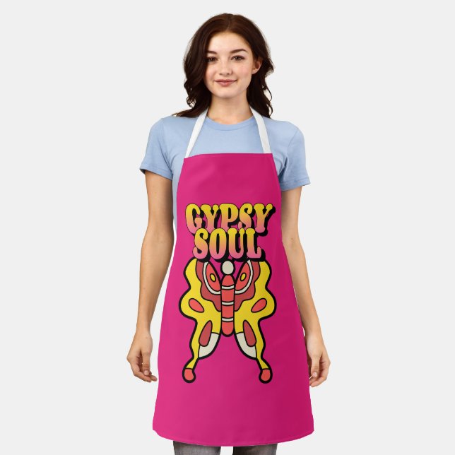 GYPSY SOUL VINTAGE PINK KITCHEN APRON (Worn)