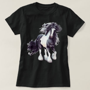 Gypsy Vanner Black and White Stallion T-Shirt