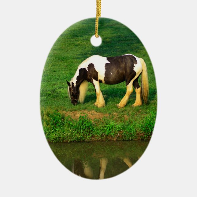Gypsy Vanner Ceramic Tree Decoration (Front)