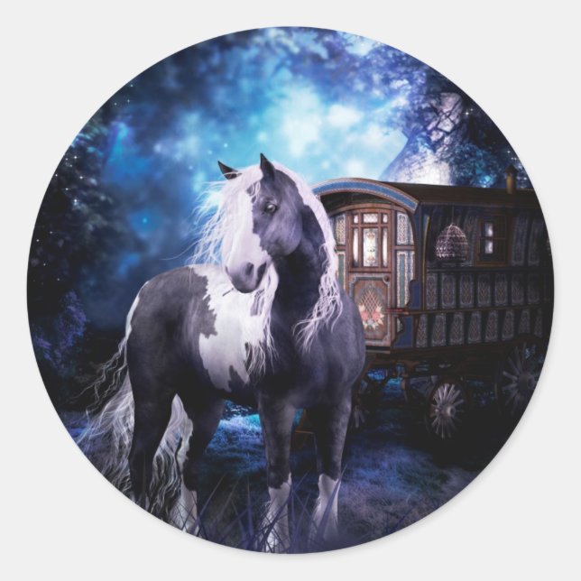 Gypsy Vanner Dreams Classic Round Sticker (Front)