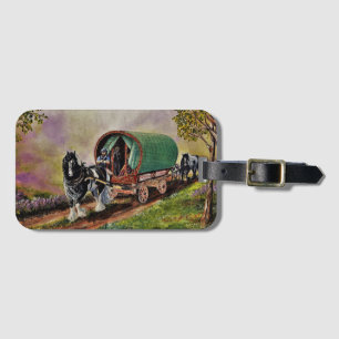 Gypsy Vanner horse Irish Caravan wagon Luggage Tag