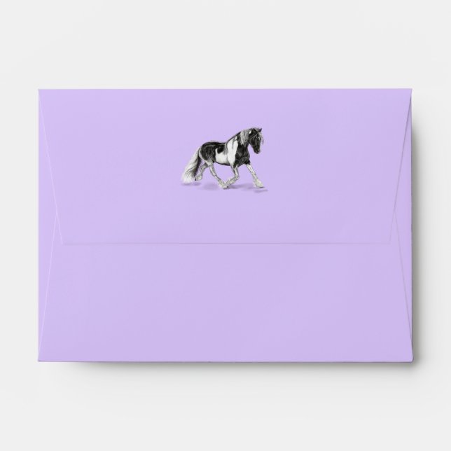 Gypsy Vanner Paint Horse Trotting Envelope (Back (Top Flap))