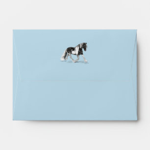 Gypsy Vanner Paint Horse Trotting Pastel Envelope