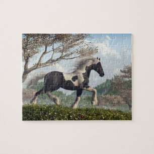 Gypsy Vanner, Spring Trot Jigsaw Puzzle
