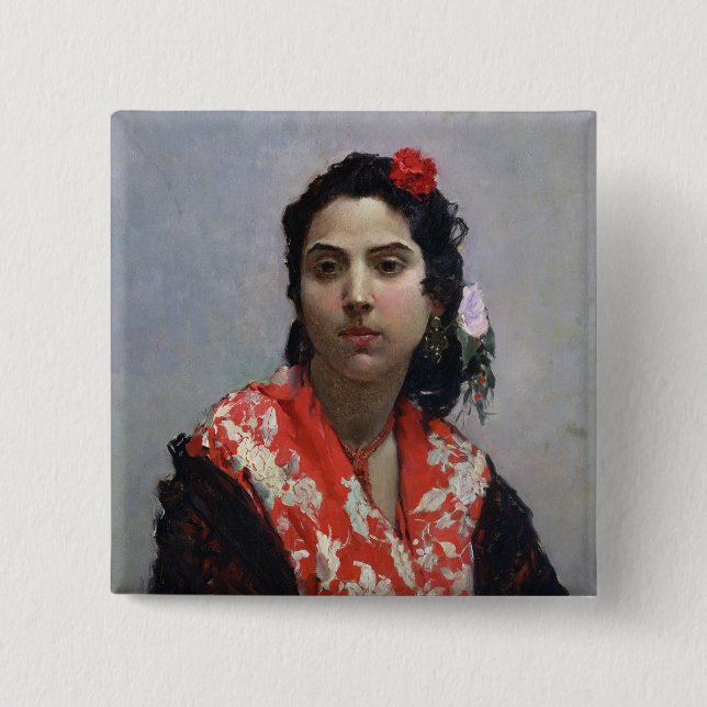 Gypsy Woman 15 Cm Square Badge (Front)