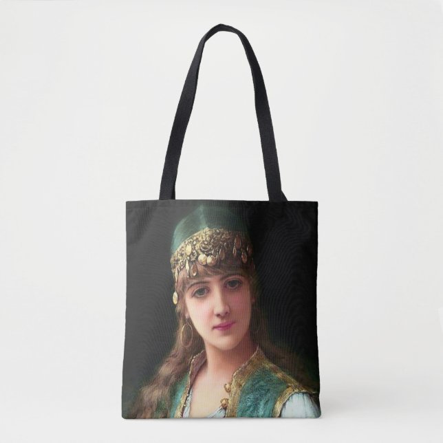 Gypsy woman victorian elegant boho bellydancer tote bag (Front)