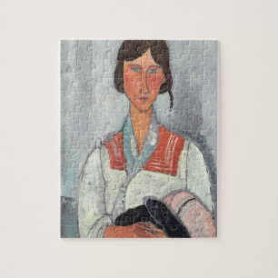 Gypsy Woman with Baby, 1919 (oil on canvas) Jigsaw Puzzle