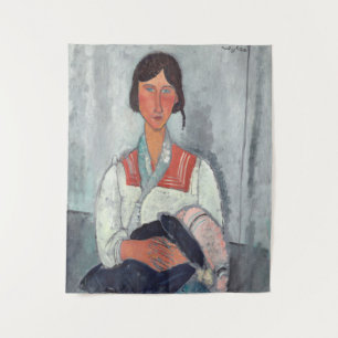 Gypsy Woman with Baby by Amedeo Modigliani Tapestry