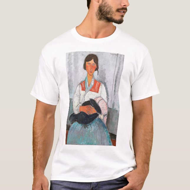 Gypsy Woman with Baby, Modigliani T-Shirt (Front)