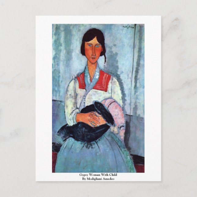 Gypsy Woman With Child By Modigliani Amedeo Postcard (Front)