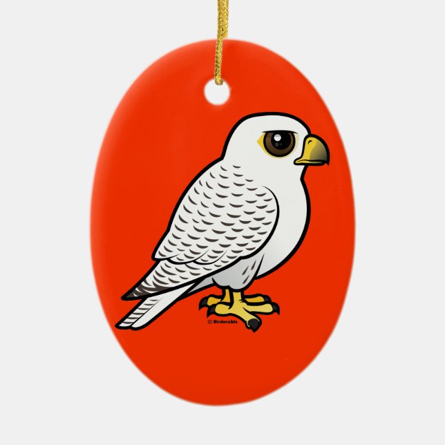Gyrfalcon Ceramic Tree Decoration (Front)