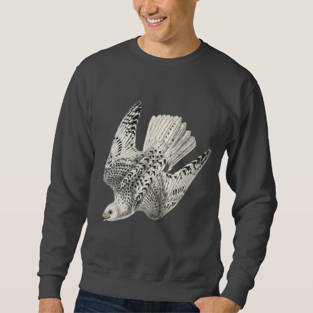 Gyrfalcon Falcon Diving Vintage Art Sweatshirt (Front)