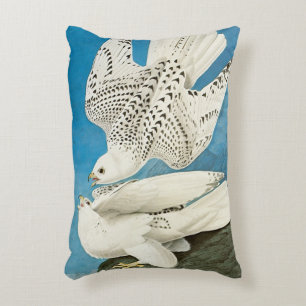 Gyrfalcons, aka Gerfalcons by John James Audubon Decorative Cushion