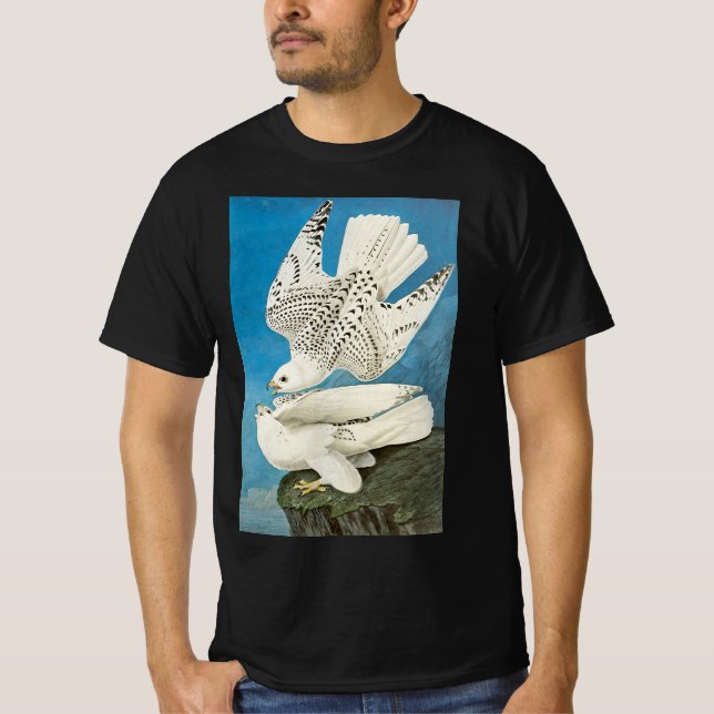 Gyrfalcons, aka Gerfalcons by John James Audubon T-Shirt (Front)