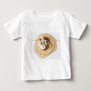 Gyros pita with tzatziki coleslaw olives and feta baby T-Shirt
