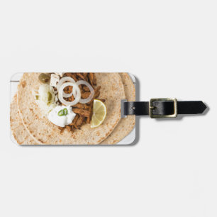 Gyros pita with tzatziki coleslaw olives and feta luggage tag