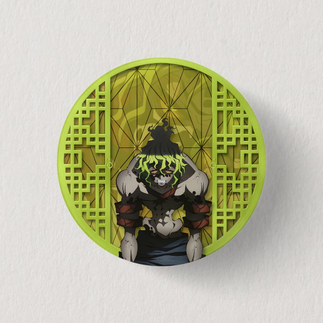 Gyutaro Upper Moon 6 3 Cm Round Badge (Front)