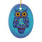 H00t Owl Blue Moon Oval Ornament