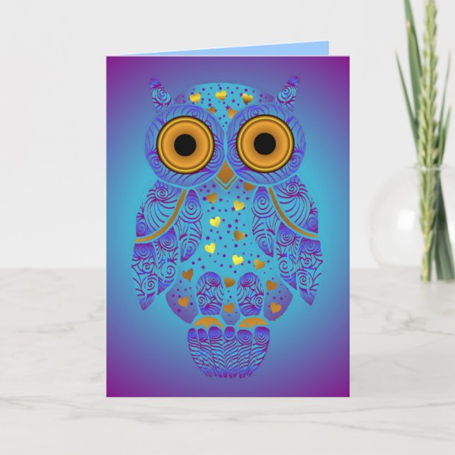 H00t Owl Blues Blank Card (Front)