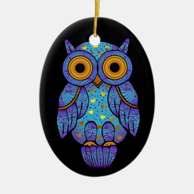 H00t Owl Midnight Madness Oval Ornament (Front)