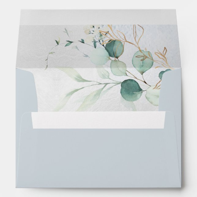 H2 Blue Gum Eucalyptus Return Address DIY Colour Envelope (Back (Bottom))