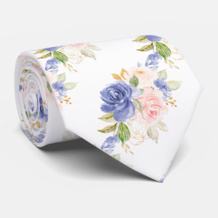 H2 Flowers Mediterranean Blue Blush Pink Roses Tie