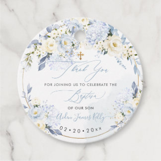 H2 Hydrangeas Blue Roses Baptism Thank You Favour Tags