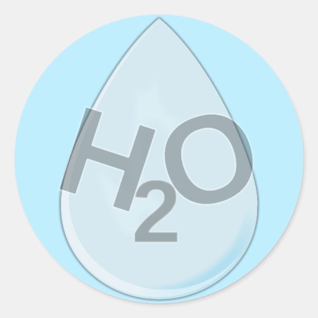 H2O Drop Classic Round Sticker (Front)