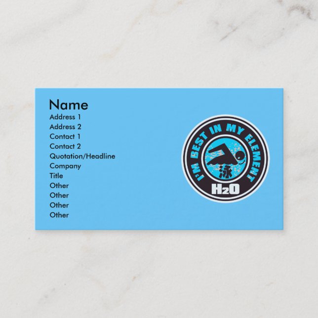H2O_SWIMMER BUSINESS CARD (Front)