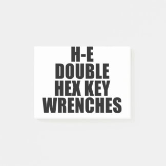 H-E Double Hex Key Wrenches Hell Post-it Notes