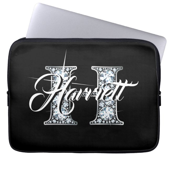 H Faux Diamond Monogram Laptop Sleeve (Front)