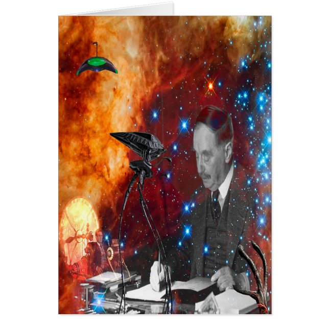 H.G.Wells Science-Fiction Birthday Card (Front)