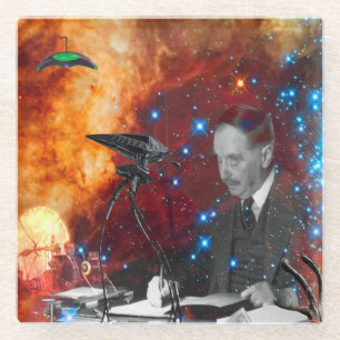 H.G.Wells Science Fiction Glass Coaster