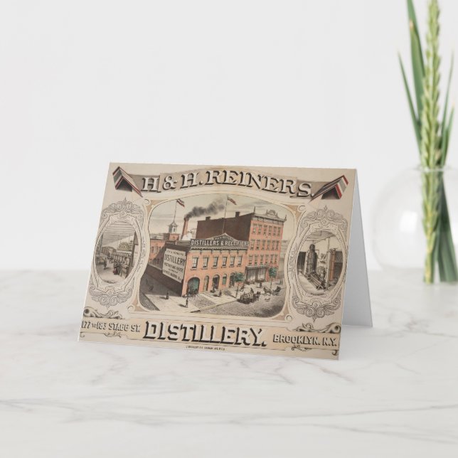 H.& H. Reiners Distillery Building In Brooklyn, Ny Card (Front)