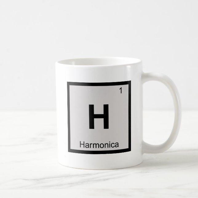 H - Harmonica Music Chemistry Periodic Table Coffee Mug (Right)