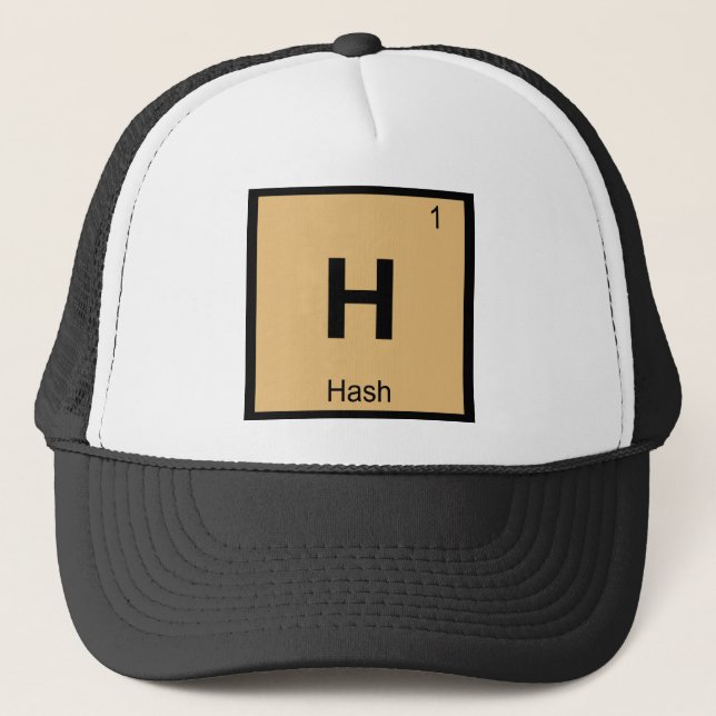 H - Hash Chemistry Periodic Table Symbol Trucker Hat (Front)