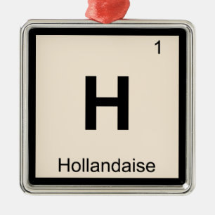 H - Hollandaise Sauce Chemistry Periodic Table Metal Tree Decoration