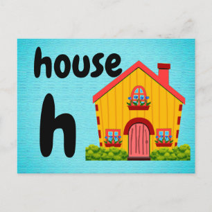 h - house flash card