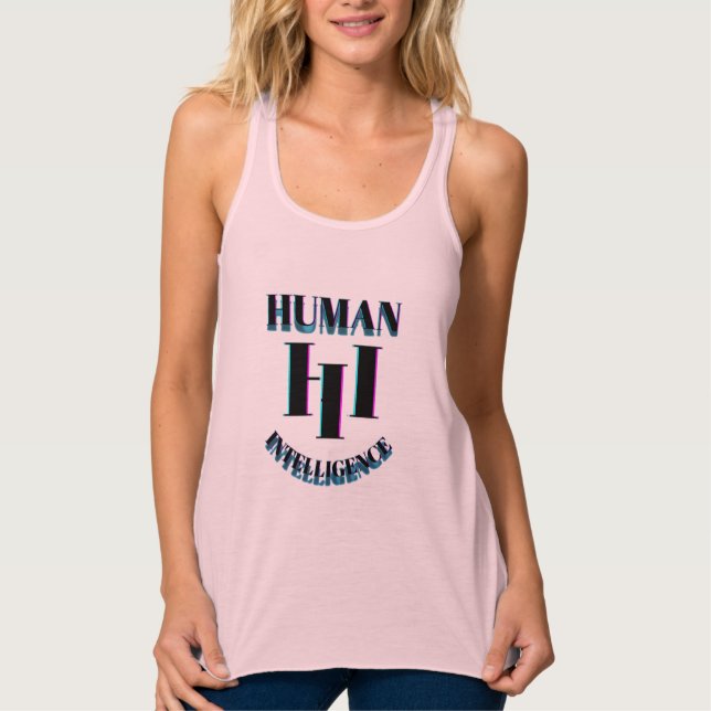 H I HUMAN INTELLIGENCE t-shirt  Singlet (Front)