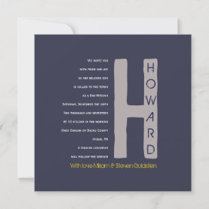 H Initial Collection Bar Mitzvah Invitation