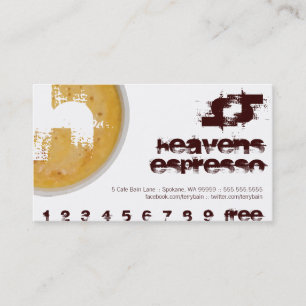 H - Initial Letter Foamy Coffee Cup Loyalty Punch Card