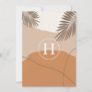 H - Initial Monogram Letter H Abstract Design Invitation
