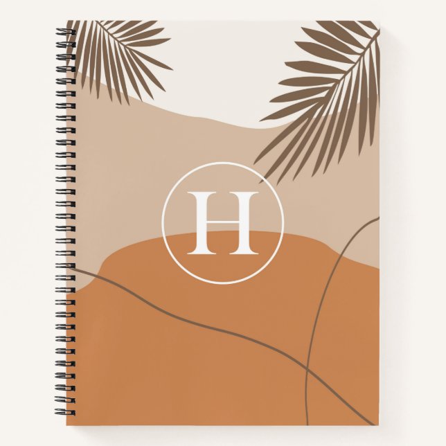 H - Initial Monogram Letter H Abstract Design Notebook (Front)