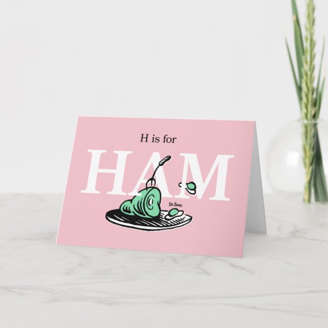 "H is for HAM" | Alphabet Design Card (Front)