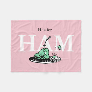 "H is for HAM" Alphabet Design Fleece Blanket