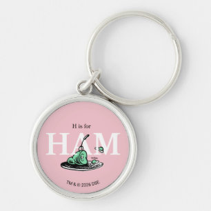 "H is for HAM"   Alphabet Design Key Ring