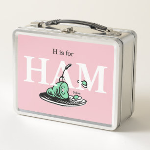 "H is for HAM" Alphabet Design Metal Lunch Box