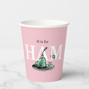 "H is for HAM"   Alphabet Design Paper Cups