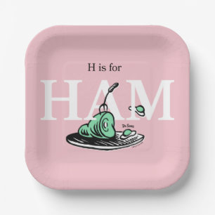 "H is for HAM"   Alphabet Design Paper Plate