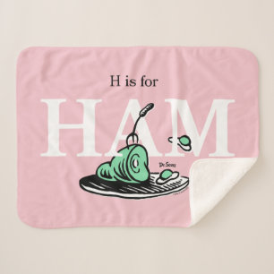 "H is for HAM" Alphabet Design Sherpa Blanket